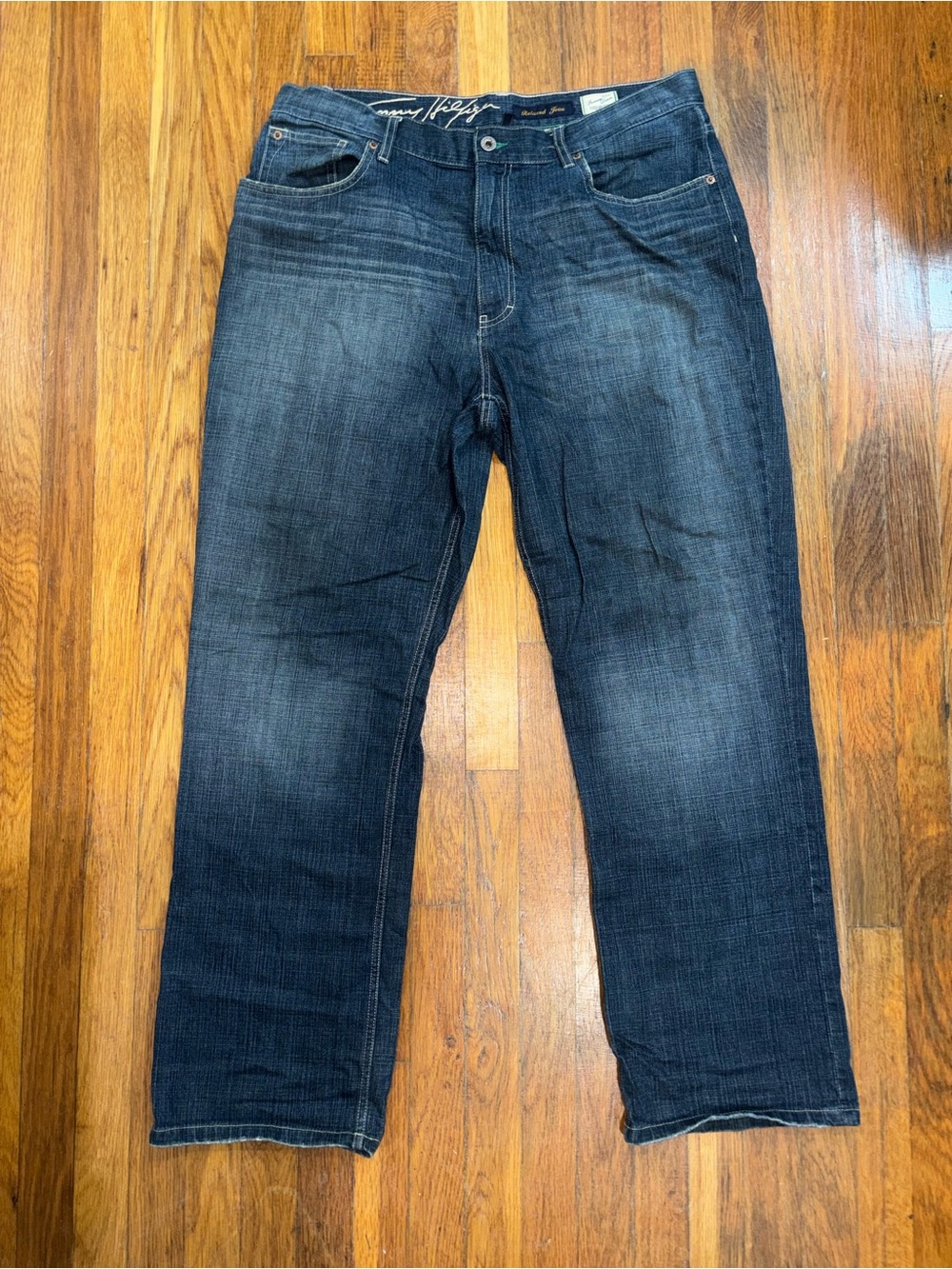 Tommy Hilfiger Men's Straight-Leg Jeans in Dark Blue Wash